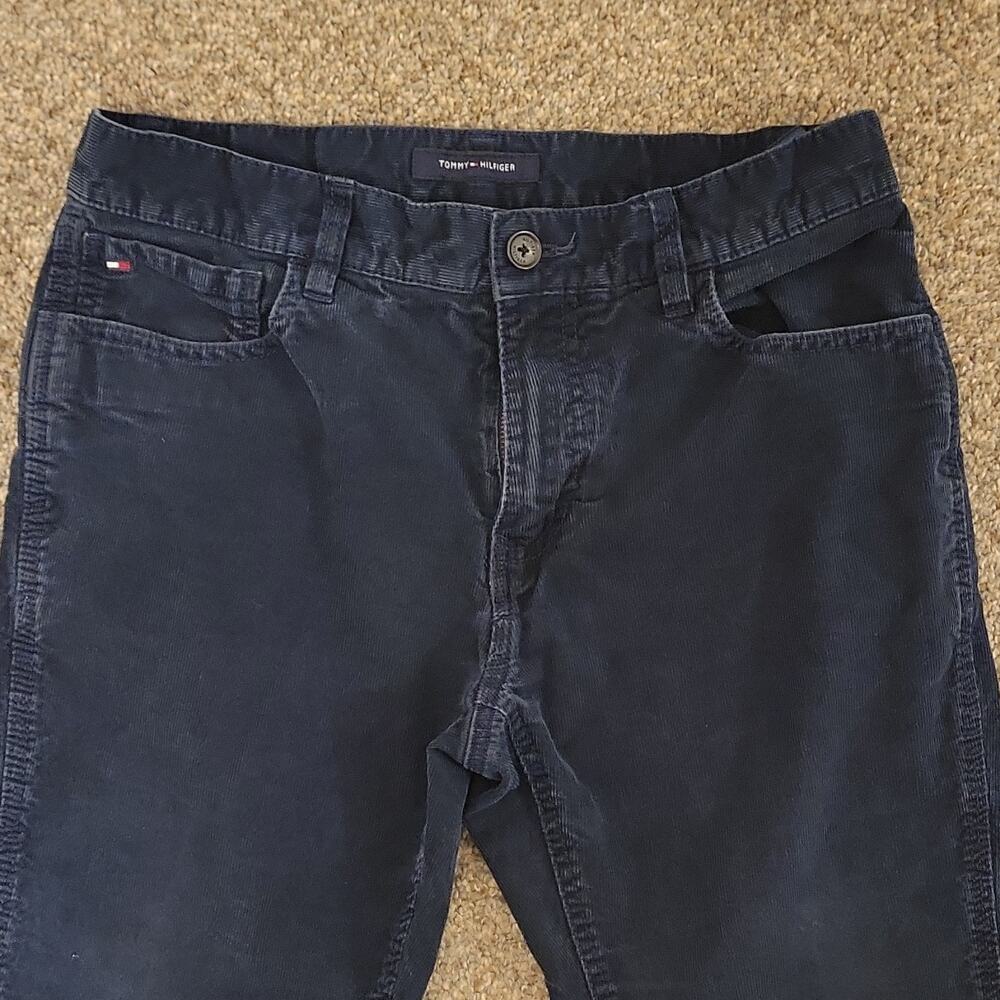 Tommy Hilfiger Men's Cotton Corduroy Straight Leg Pants Navy Blue 30x32 - Picture 2 of 6